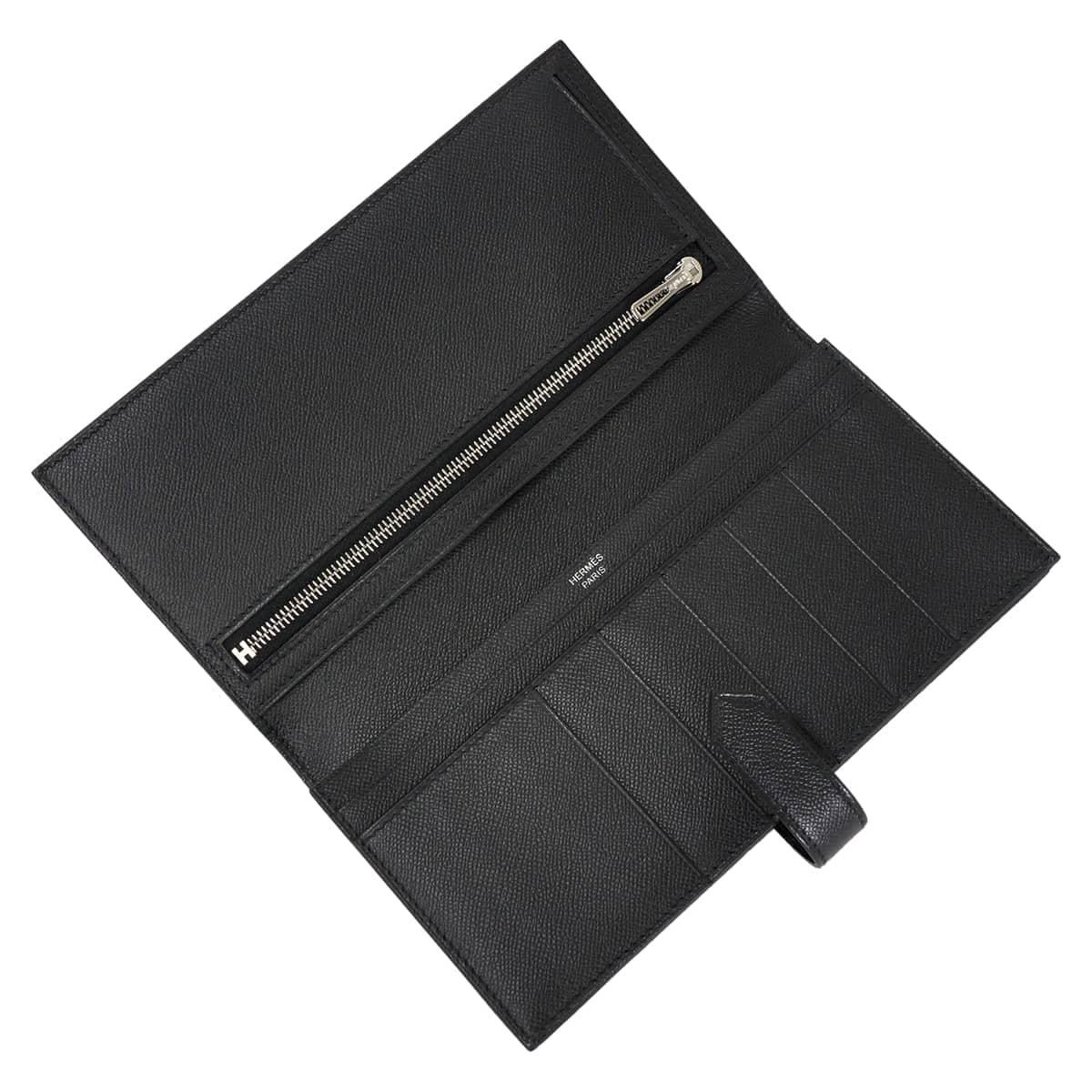 HERMES long wallet Bearn Soufflet SO BLACK Monochrome Noir (Black) Veau Madame Black HW Stamp G[BRAND NEW][Authentic]