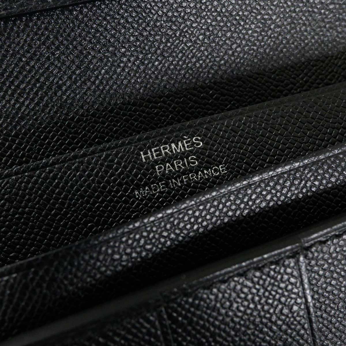 HERMES long wallet Bearn Soufflet SO BLACK Monochrome Noir (Black) Veau Madame Black HW Stamp G[BRAND NEW][Authentic]
