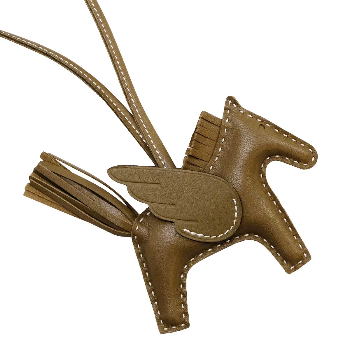 HERMES bag charm Rodeo Pegasus PM So Etoupe White stitch Etoupe Agneau Milo/Veau Swift Stamp G[BRAND NEW][Authentic]