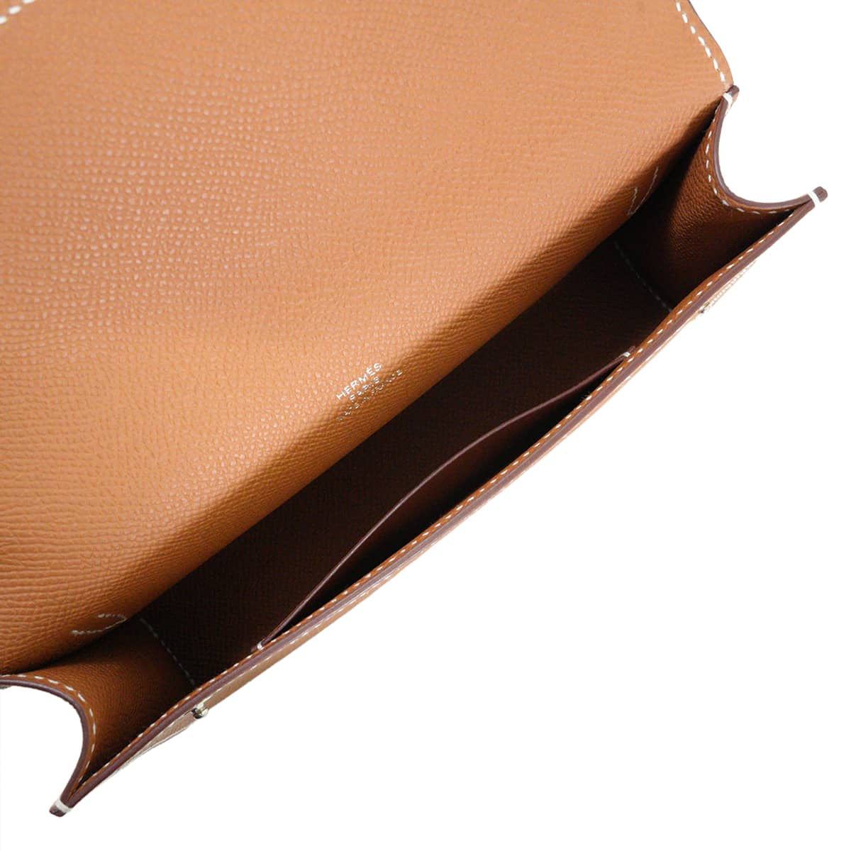 HERMES long wallet Hermesnap To Go Gold Veau Epsom Silver HW Stamp K[EXCELLENT][Authentic]
