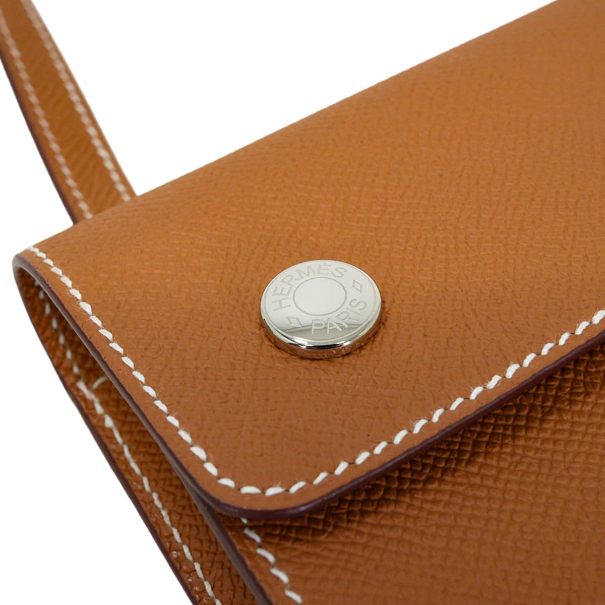 HERMES long wallet Hermesnap To Go Gold Veau Epsom Silver HW Stamp K[EXCELLENT][Authentic]