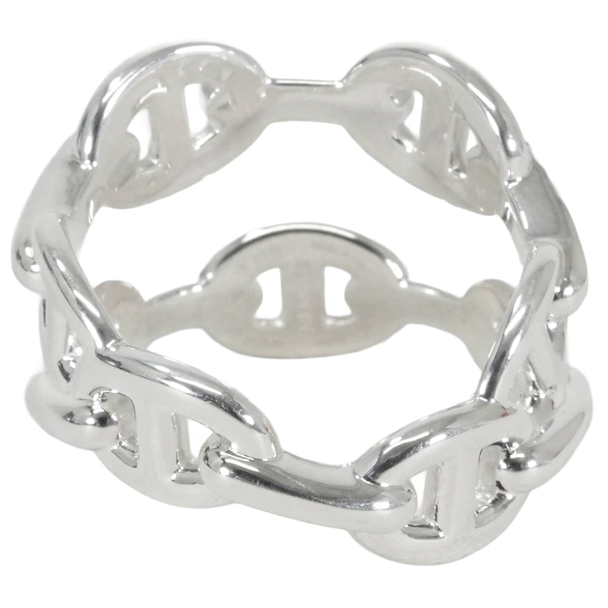 2026SS HERMES ring Chaine d'Ancre Enchainee Double Row Silver Silver925 (SV925 Ag925) #56[EXCELLENT][Authentic]