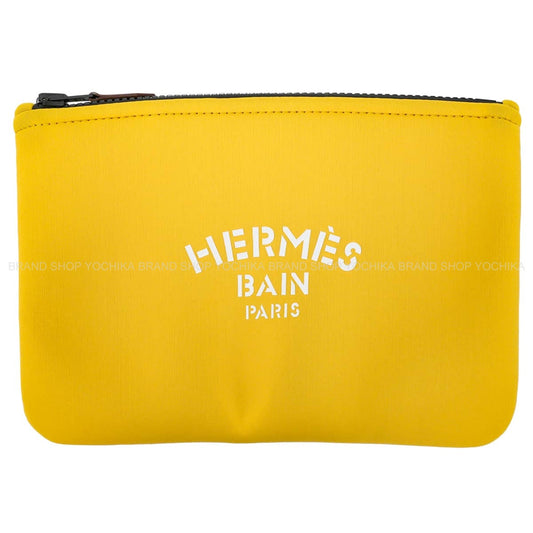 HERMES Pouch Flat Pouch Neobain PM Soleil Nylon/Polyurethane[EXCELLENT][Authentic]