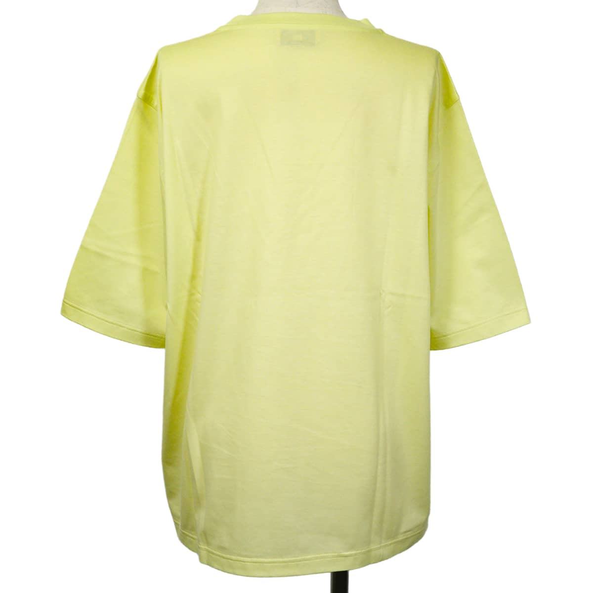 2023SS HERMES Short sleeve t shirt Men's Chevaux en Symetrie Leather PatchLime Yellow Cotton100% lambskin #L H357925[EXCELLENT][Authentic]