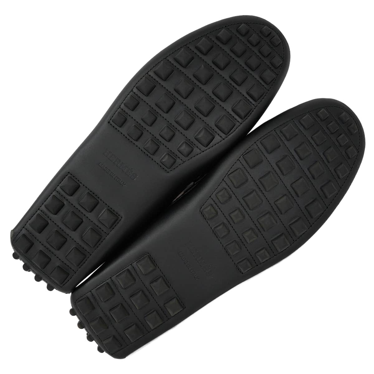 [Pre-loved] HERMES Moccasins Men's Shoes Irving Noir (Black) calf #42 Silver HW H141251ZH[LIKE NEW][Authentic]