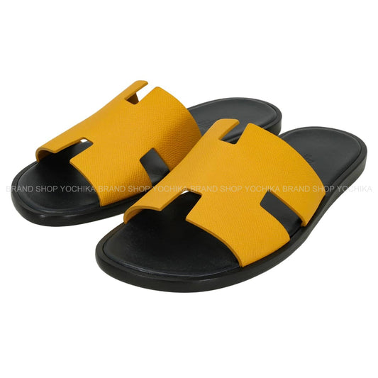 HERMES sandals Men's Izmir Jaune Veau Epsom #41 H152415ZH[EXCELLENT][Authentic]