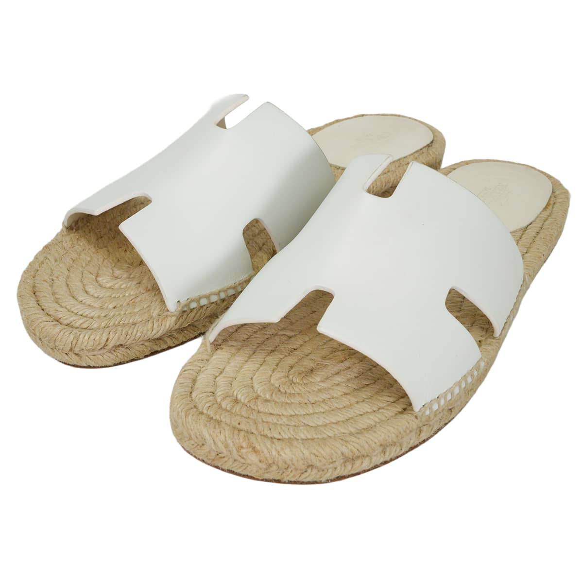 [Pre-loved] HERMES sandals Men's Antigua espadrille Blanc (White) calf #41 H201485ZH[LIKE NEW][Authentic]