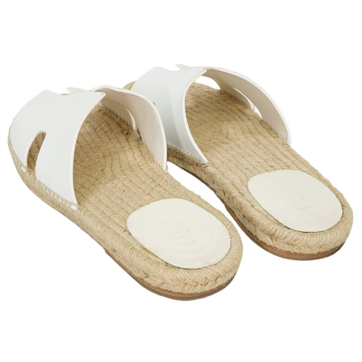 [Pre-loved] HERMES sandals Men's Antigua espadrille Blanc (White) calf #41 H201485ZH[LIKE NEW][Authentic]