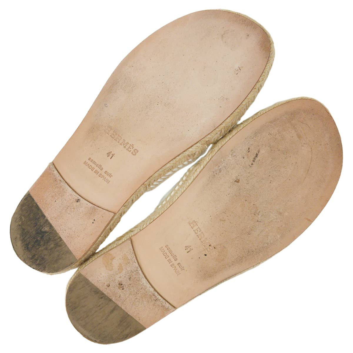 [Pre-loved] HERMES sandals Men's Antigua espadrille Blanc (White) calf #41 H201485ZH[LIKE NEW][Authentic]
