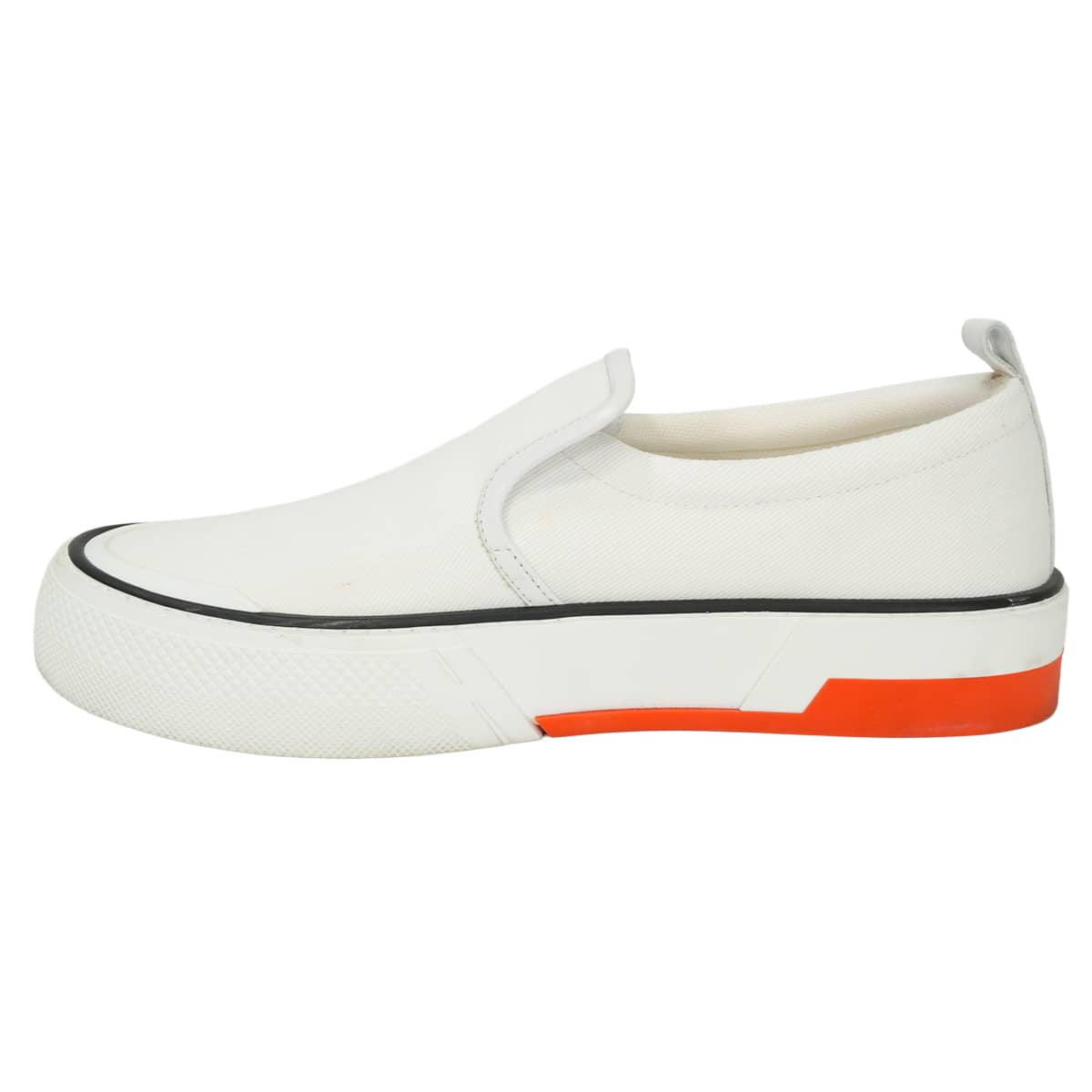 [Pre-loved] HERMES slip on Men's Sneakers GLISS Blanc (White) Cotton calf #43 H231708ZH[LIKE NEW][Authentic]