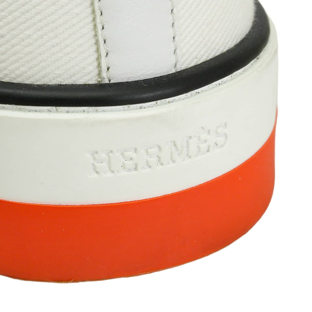[Pre-loved] HERMES slip on Men's Sneakers GLISS Blanc (White) Cotton calf #43 H231708ZH[LIKE NEW][Authentic]