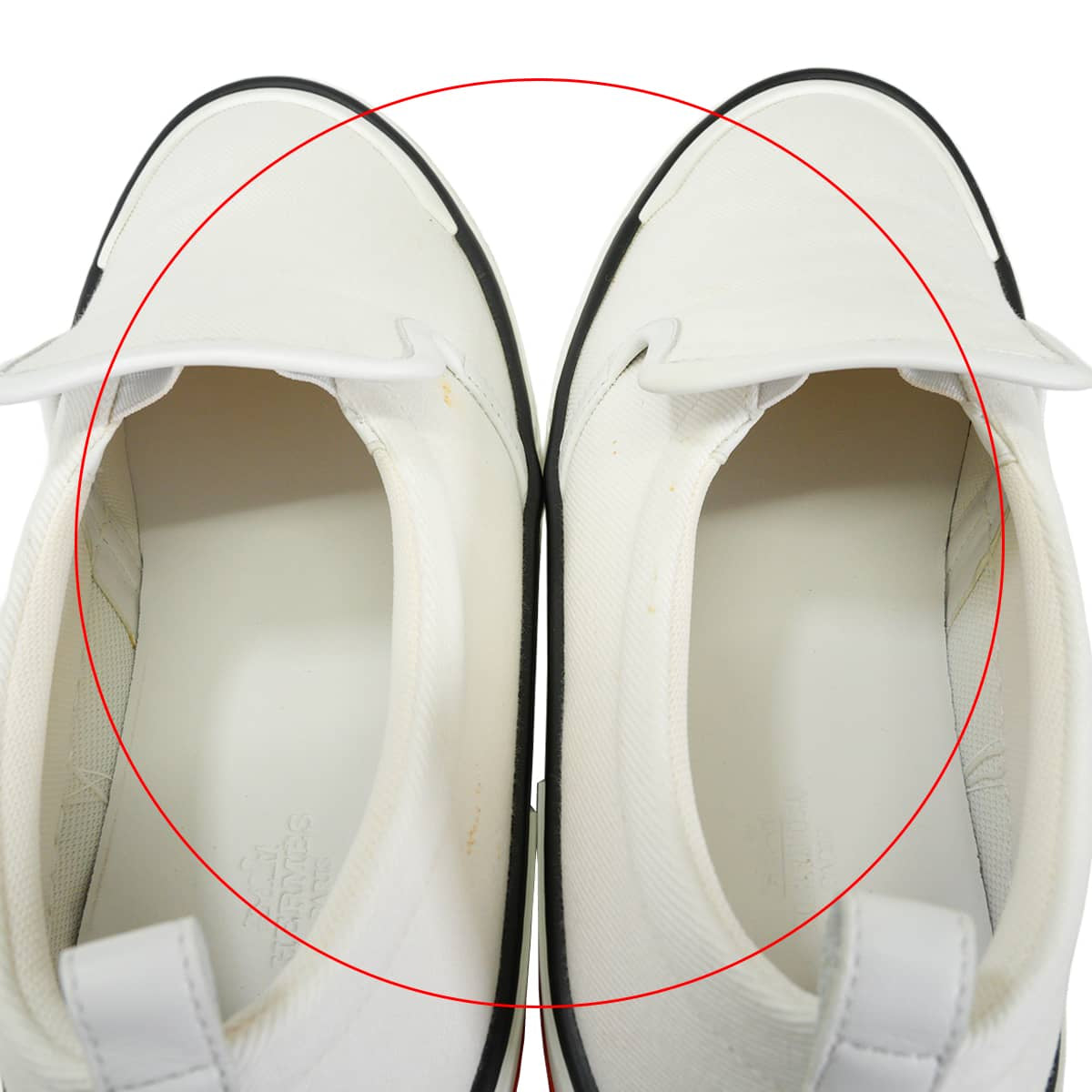 [Pre-loved] HERMES slip on Men's Sneakers GLISS Blanc (White) Cotton calf #43 H231708ZH[LIKE NEW][Authentic]