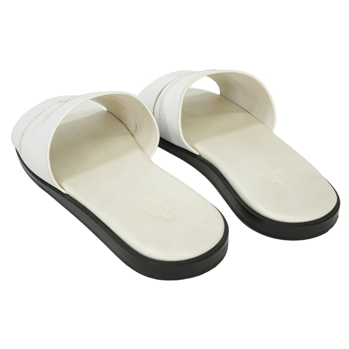 [Pre-loved] HERMES sandals Men's H Stitch Blanc (White) calf #41 H172380ZH[LIKE NEW][Authentic]