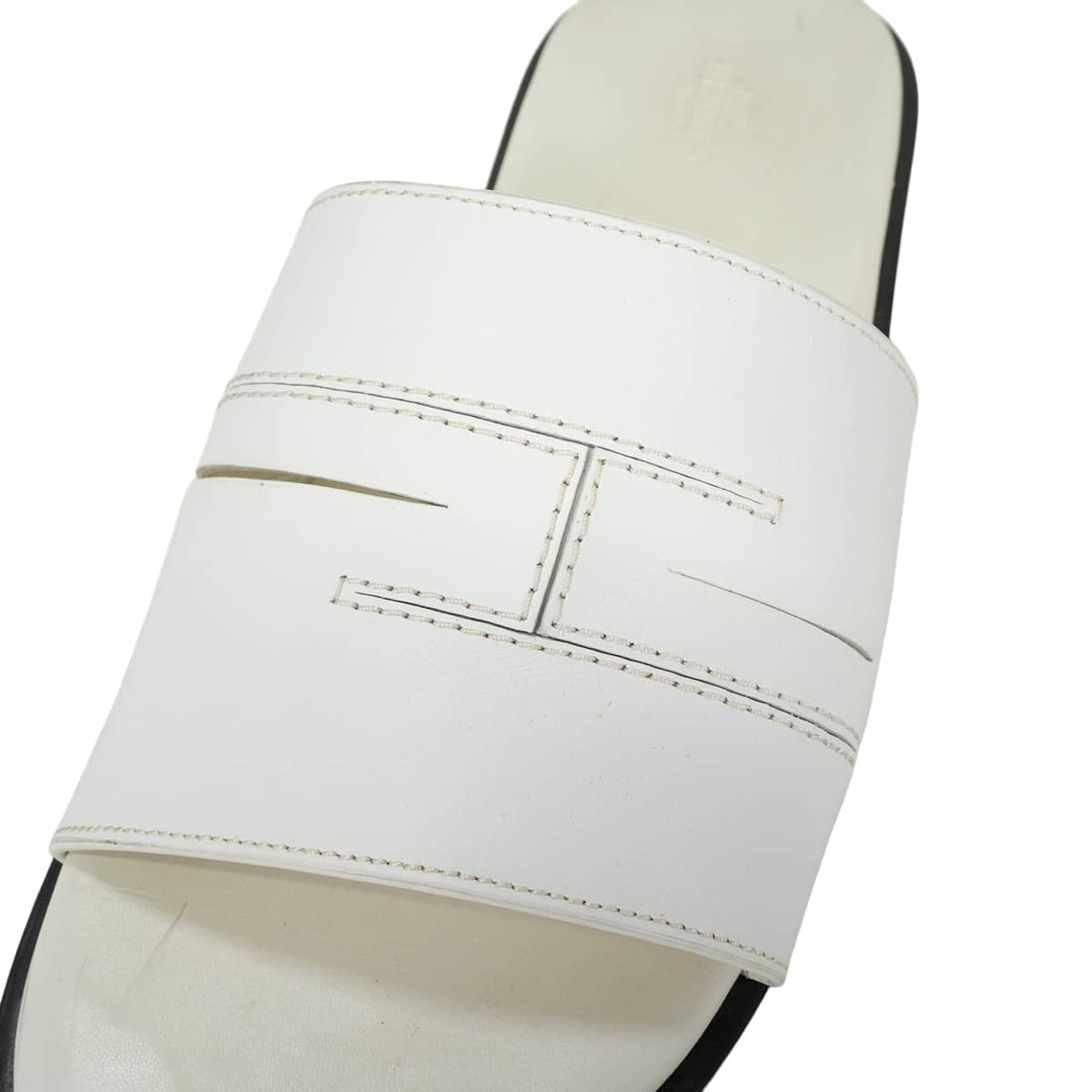 [Pre-loved] HERMES sandals Men's H Stitch Blanc (White) calf #41 H172380ZH[LIKE NEW][Authentic]