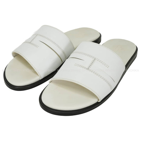[Pre-loved] HERMES sandals Men's H Stitch Blanc (White) calf #41 H172380ZH[LIKE NEW][Authentic]