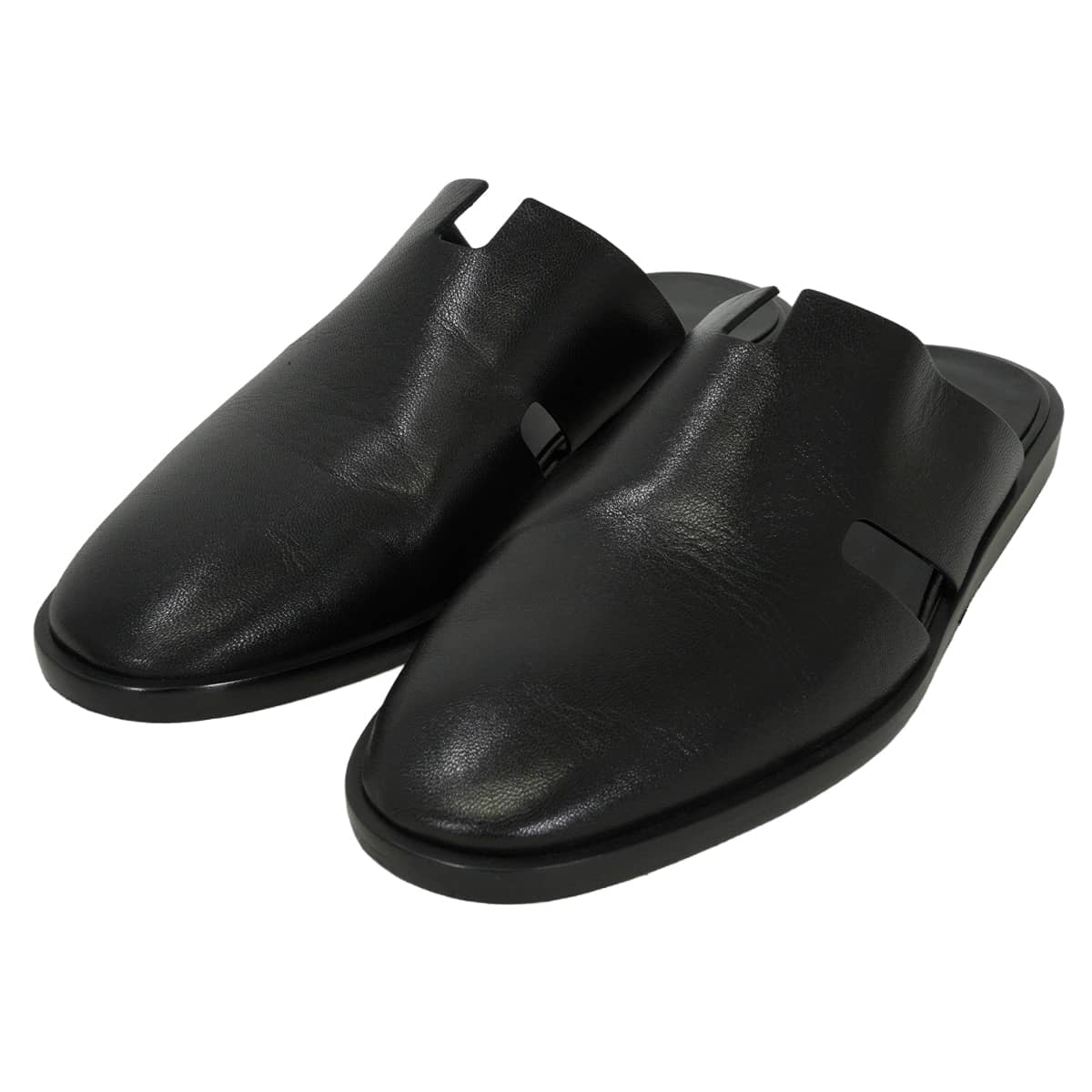 [Pre-loved] HERMES sandals Men's Slip-ons Izmir Mules Noir (Black) Chevre #40 H221839ZH[LIKE NEW][Authentic]