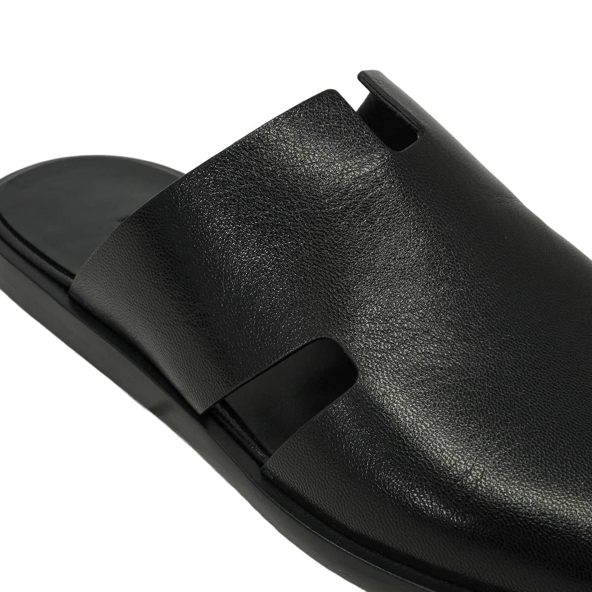 [Pre-loved] HERMES sandals Men's Slip-ons Izmir Mules Noir (Black) Chevre #40 H221839ZH[LIKE NEW][Authentic]
