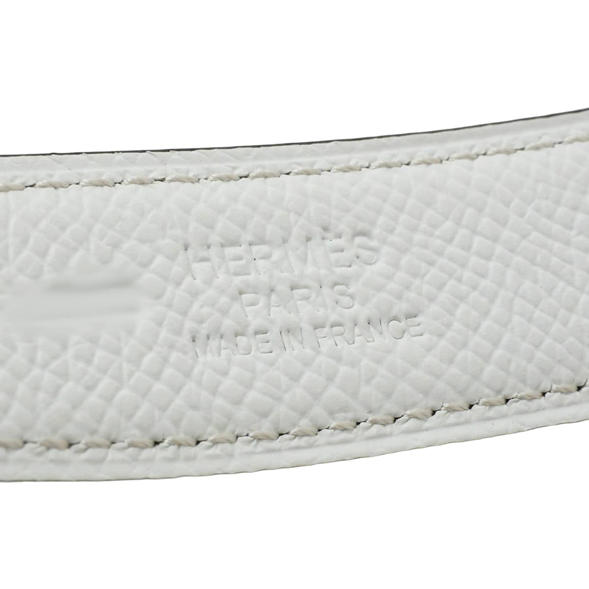 HERMES belt 24 Chaine d'Ancre Maillon Bubble Beige de Weimar/Blanc (White) Veau Swift/Veau Epsom #80 Silver HW Stamp U[ALMOST NEW][Authentic]
