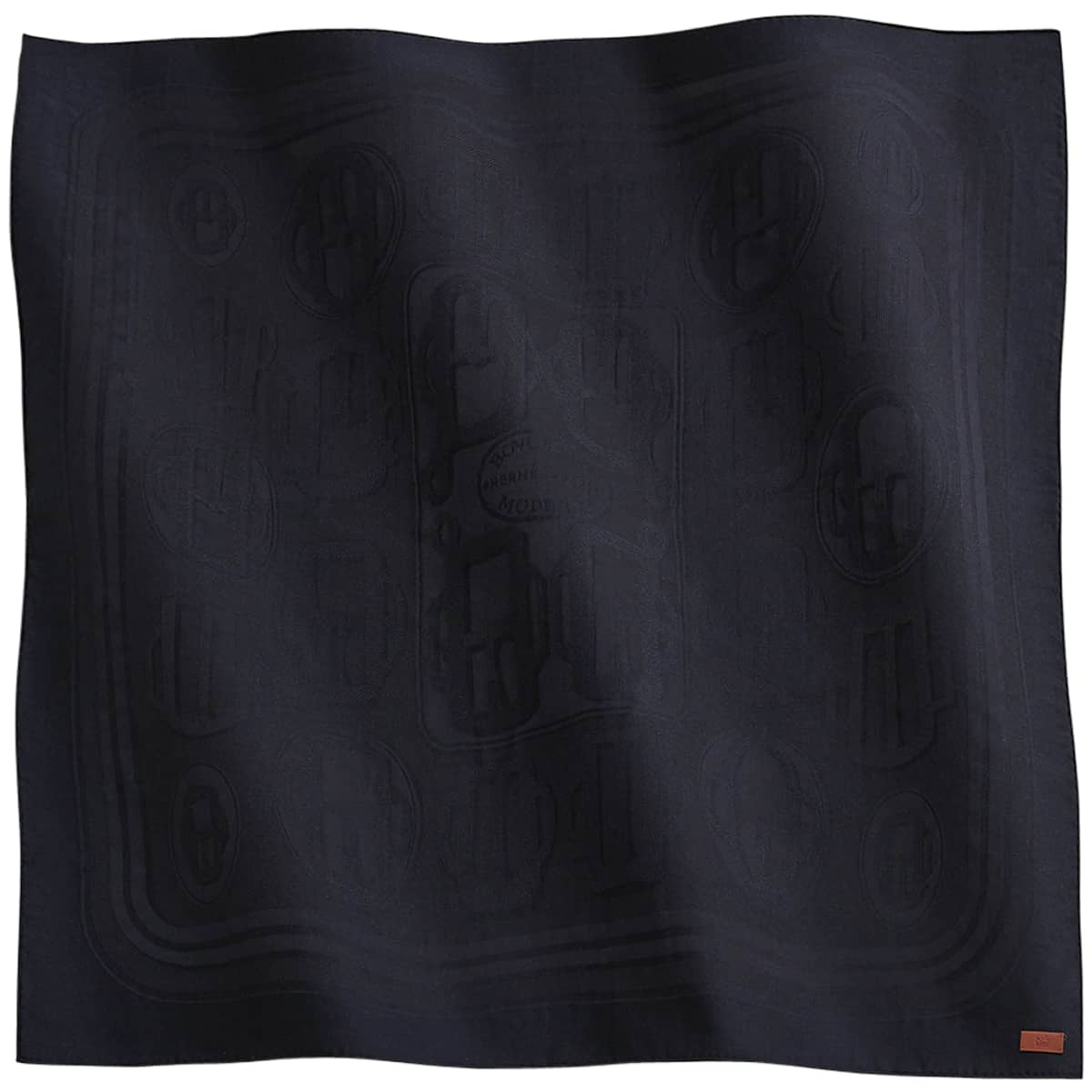 [Pre-loved] HERMES scarf Carre 115 Bouclerie Moderne Bleu Nuit Cashmere95% / Silk5%[LIKE NEW][Authentic]