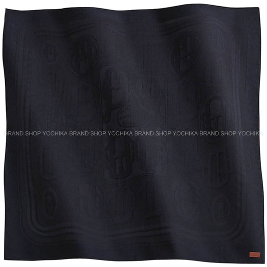 [Pre-loved] HERMES scarf Carre 115 Bouclerie Moderne Bleu Nuit Cashmere95% / Silk5%[LIKE NEW][Authentic]