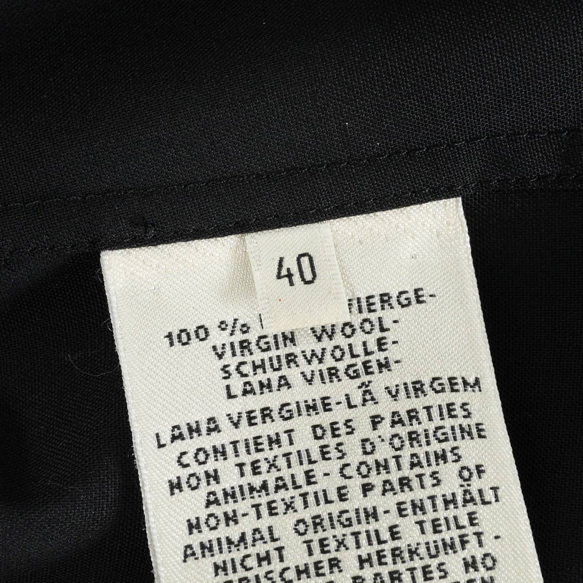 HERMES Long sleeve shirt Women's large Sellier buttons Noir (Black) Virgin Wool #40[EXCELLENT][Authentic]