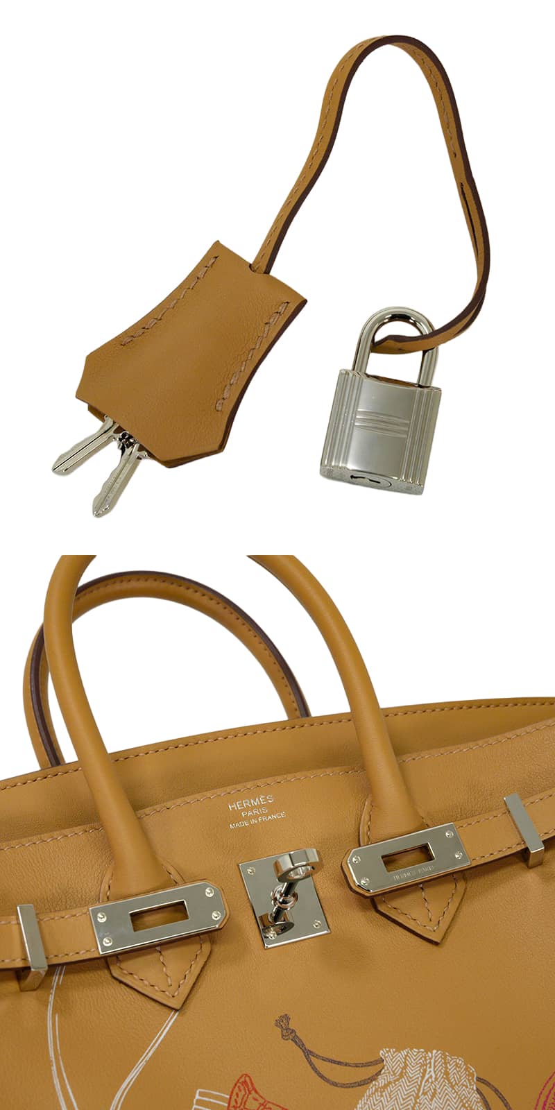 [Pre-loved] 2022SS HERMES Handbag Birkin25 In & Out Biscuit Veau Swift Silver HW Stamp U[LIKE NEW][Authentic]