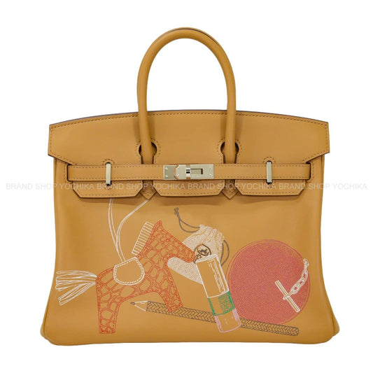 [Pre-loved] 2022SS HERMES Handbag Birkin25 In & Out Biscuit Veau Swift Silver HW Stamp U[LIKE NEW][Authentic]