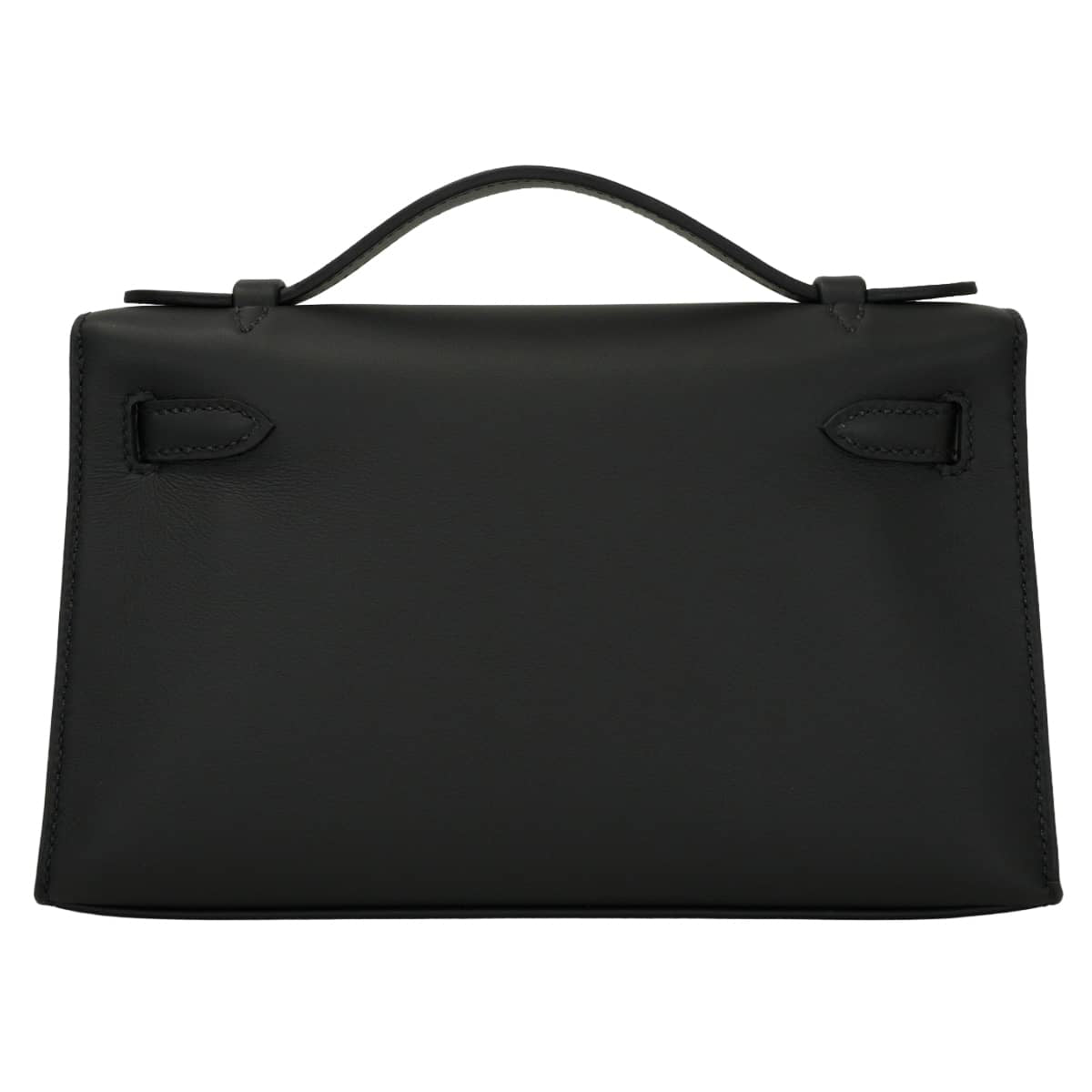 HERMES Handbag Pochette Kelly Noir (Black) Veau Swift Silver HW Stamp G[BRAND NEW][Authentic]