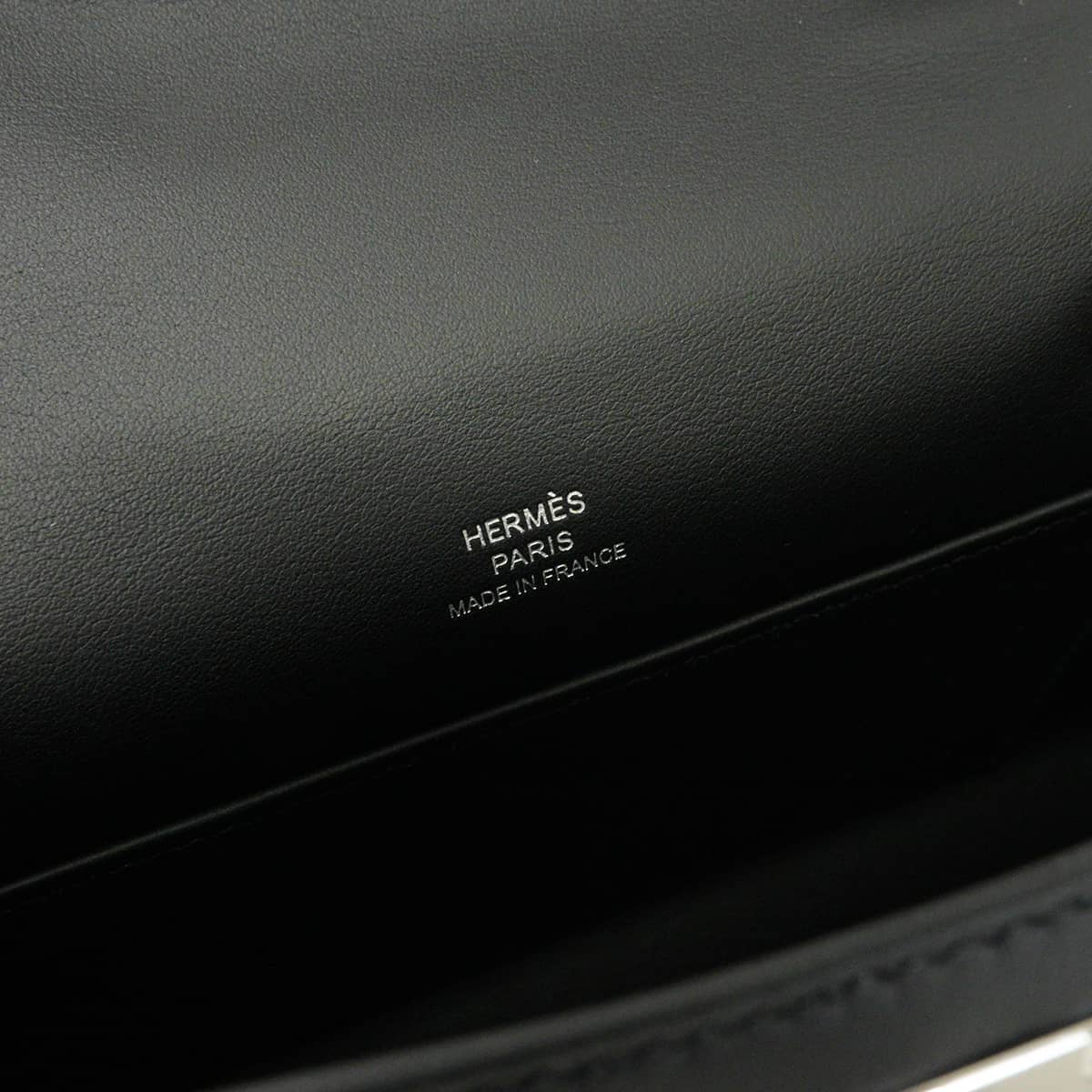 HERMES Handbag Pochette Kelly Noir (Black) Veau Swift Silver HW Stamp G[BRAND NEW][Authentic]