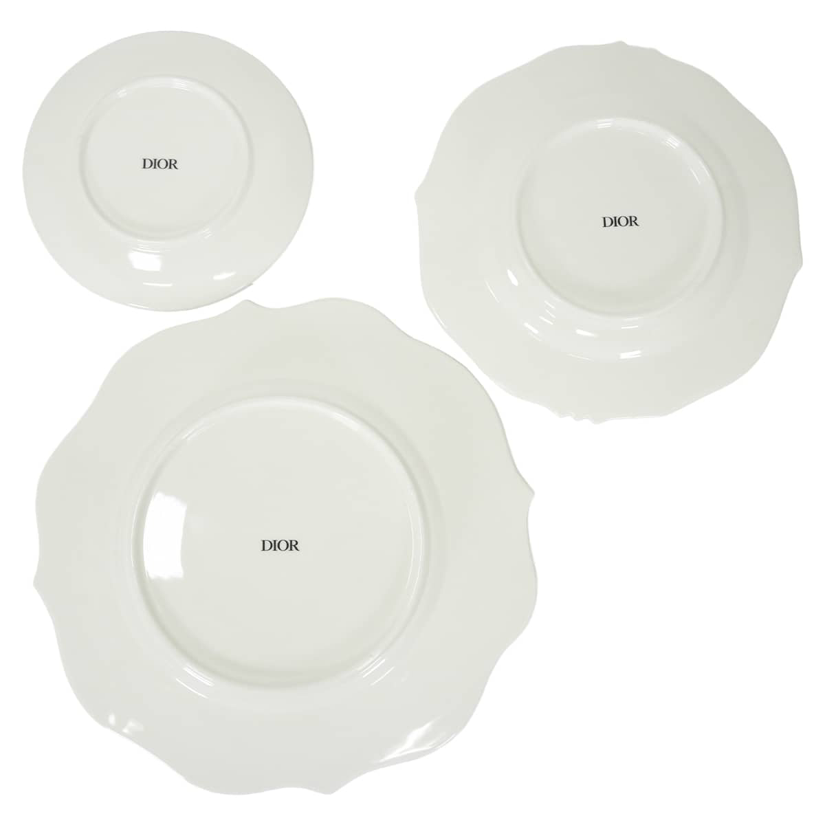 Dior Plate Lily Dior Side Plate Dinner Plate Dessert Plate 3-Piece Set Blanc (White) pottery HYJ01ALD3U_C000/HYJ01ALD1U_C000/HYJ01ALD2U_C000[ALMOST NEW][Authentic]