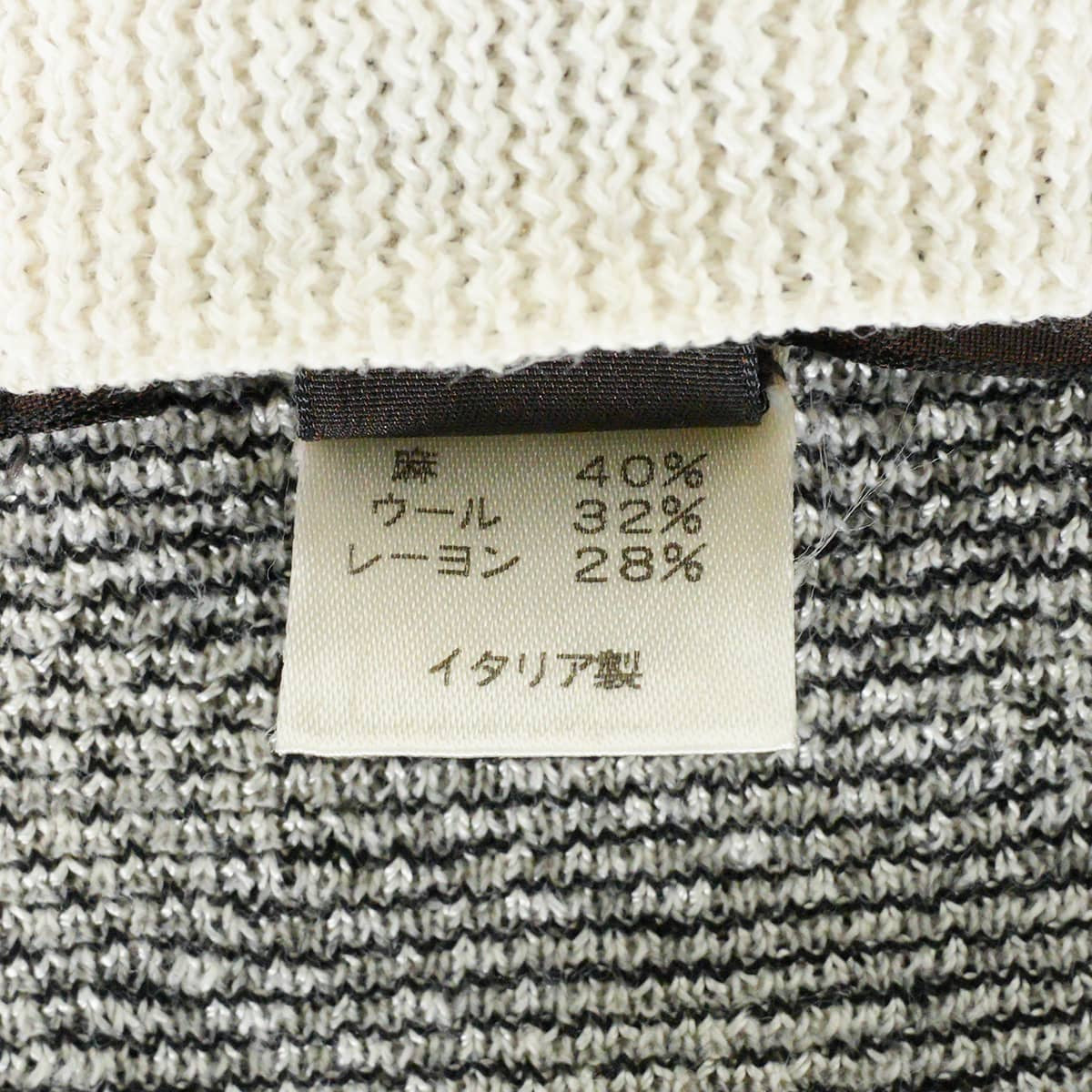 [Pre-loved] LOUIS VUITTON Vests V-neck knit Damier geometric Ivory/Noir (Black)/Grey Linen/Wool/Reyon #M[LIKE NEW][Authentic]