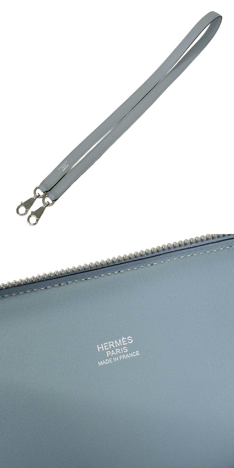 [Pre-loved] HERMES Shoulder bag Bolide35(37) Bleu Lin Taurillon Clemence Silver HW Stamp □Q[USED SA][Authentic]