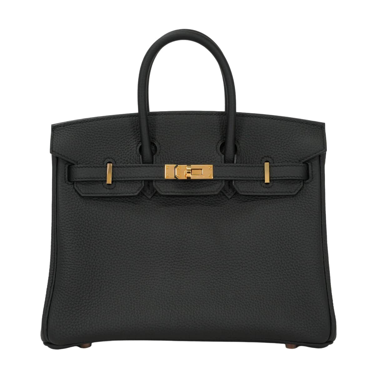 HERMES Handbag Birkin25 Noir (Black) Veau Togo Rose Gold HW Stamp D[EXCELLENT][Authentic]