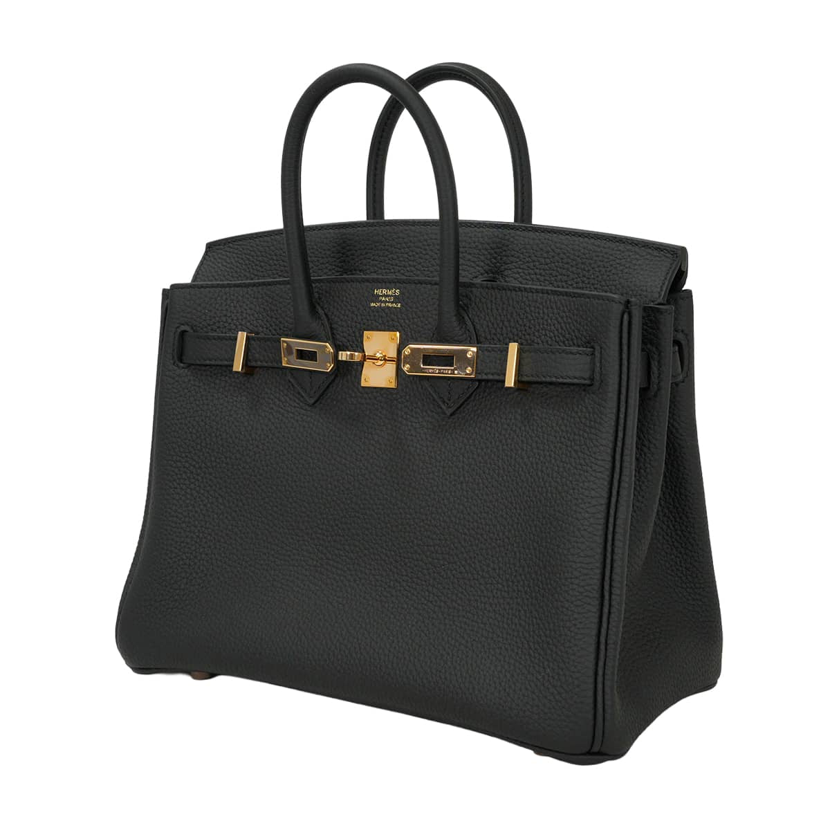HERMES Handbag Birkin25 Noir (Black) Veau Togo Rose Gold HW Stamp D[EXCELLENT][Authentic]