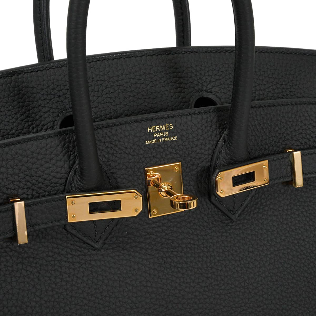 HERMES Handbag Birkin25 Noir (Black) Veau Togo Rose Gold HW Stamp D[EXCELLENT][Authentic]