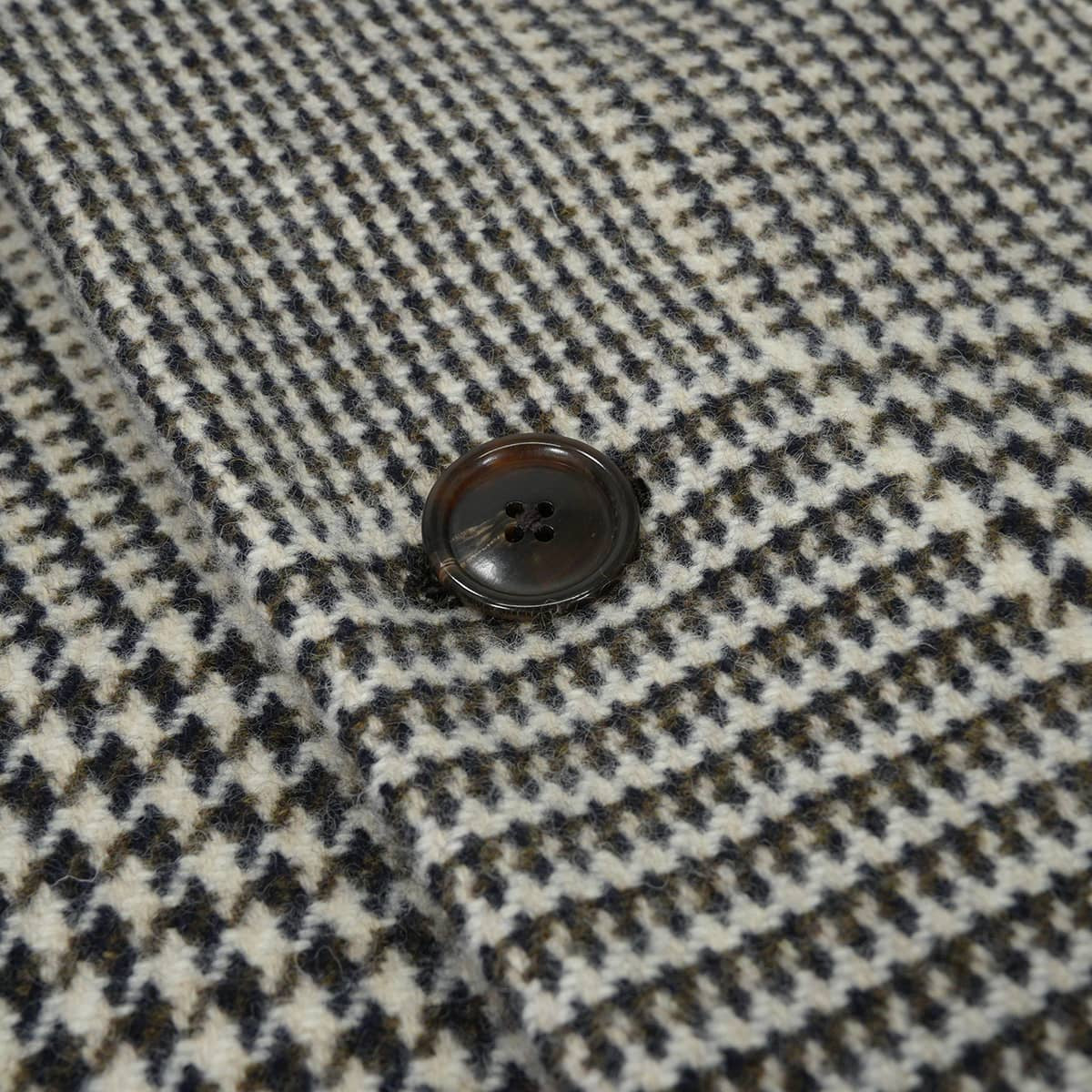 [Pre-loved] 2019AW HERMES Stainless collar coat Men's Glen Check Chesterfield Coat Long Ivory/Brown Wool #46 PT9202[LIKE NEW][Authentic]