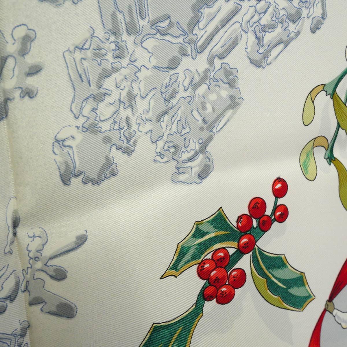 [Pre-loved] 1989 HERMES scarf Carre 90 Neige d'Antan Marine/Blanc (White)/Jaune Silk100%[LIKE NEW][Authentic]
