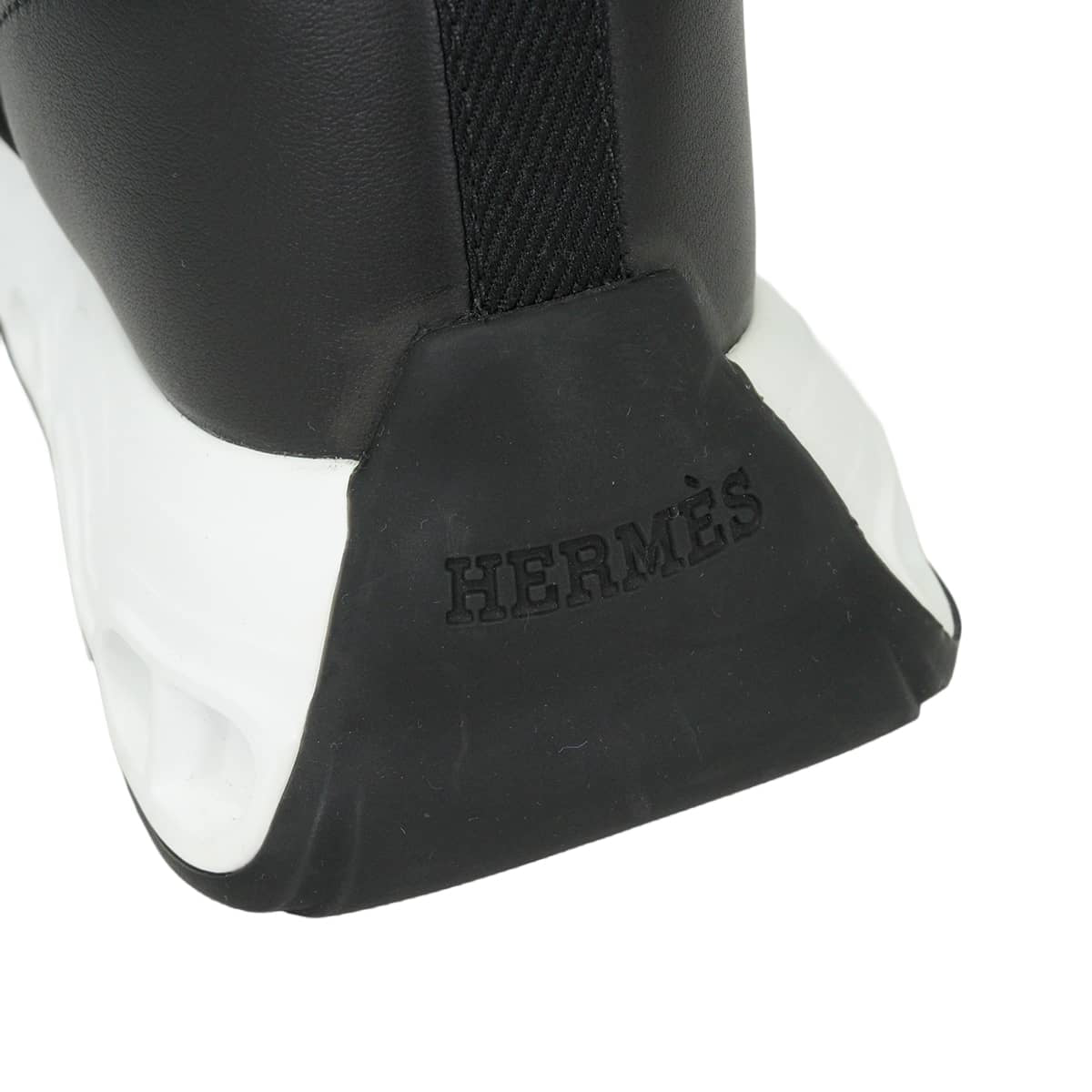 HERMES sneakers Impulse Noir (Black) Parachute Fabric/Chevre Sport #37 H261020Z[EXCELLENT][Authentic]