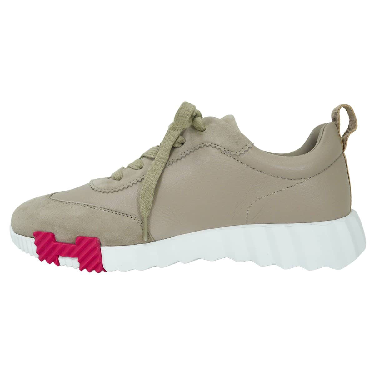 HERMES sneakers BouncingBeige Galet Chevre Sport / Chevre Velours #37.5 H221176Z[EXCELLENT][Authentic]