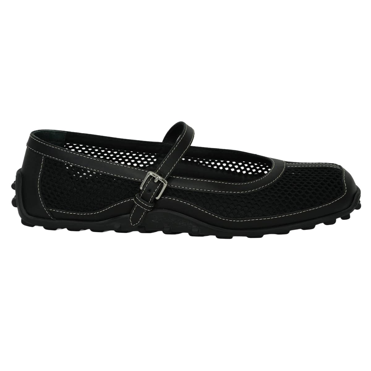 2025SS HERMES ballet shoes(flat shoes) Kichu Mesh Noir (Black) Rubber/Sheepskin #37 Silver HW H251170Z[ALMOST NEW][Authentic]