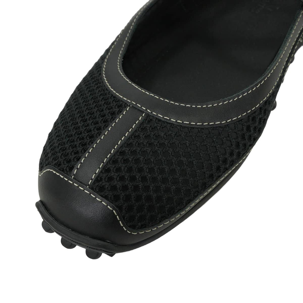 2025SS HERMES ballet shoes(flat shoes) Kichu Mesh Noir (Black) Rubber/Sheepskin #37 Silver HW H251170Z[ALMOST NEW][Authentic]