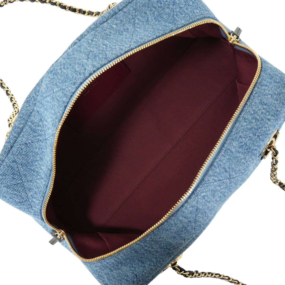 2026AW CHANEL Shoulder bag Bowling Large Matelasse Coco Mark Blue Washed denim Gold HW AS6406[EXCELLENT][Authentic]