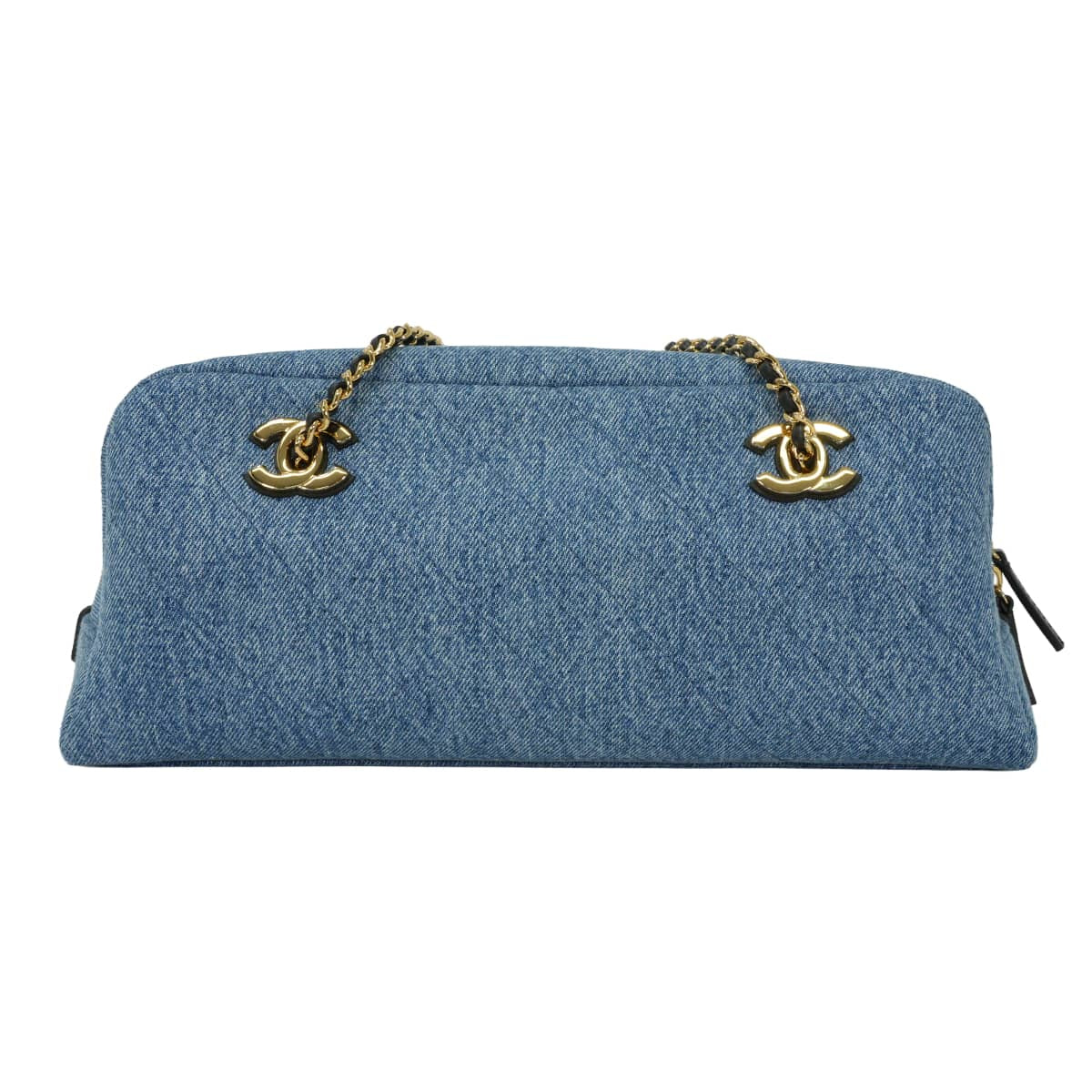 2026AW CHANEL Shoulder bag Bowling Large Matelasse Coco Mark Blue Washed denim Gold HW AS6406[EXCELLENT][Authentic]