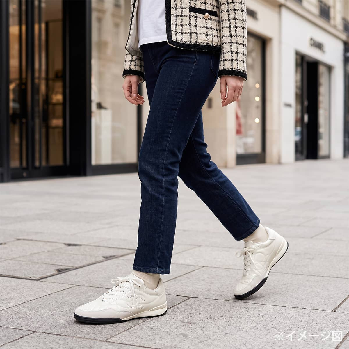 2024AW CHANEL sneakers COCO Mark Quilting Blanc (White) Shiny calfskin/Calfskin/Suede 37 G45839[EXCELLENT][Authentic]
