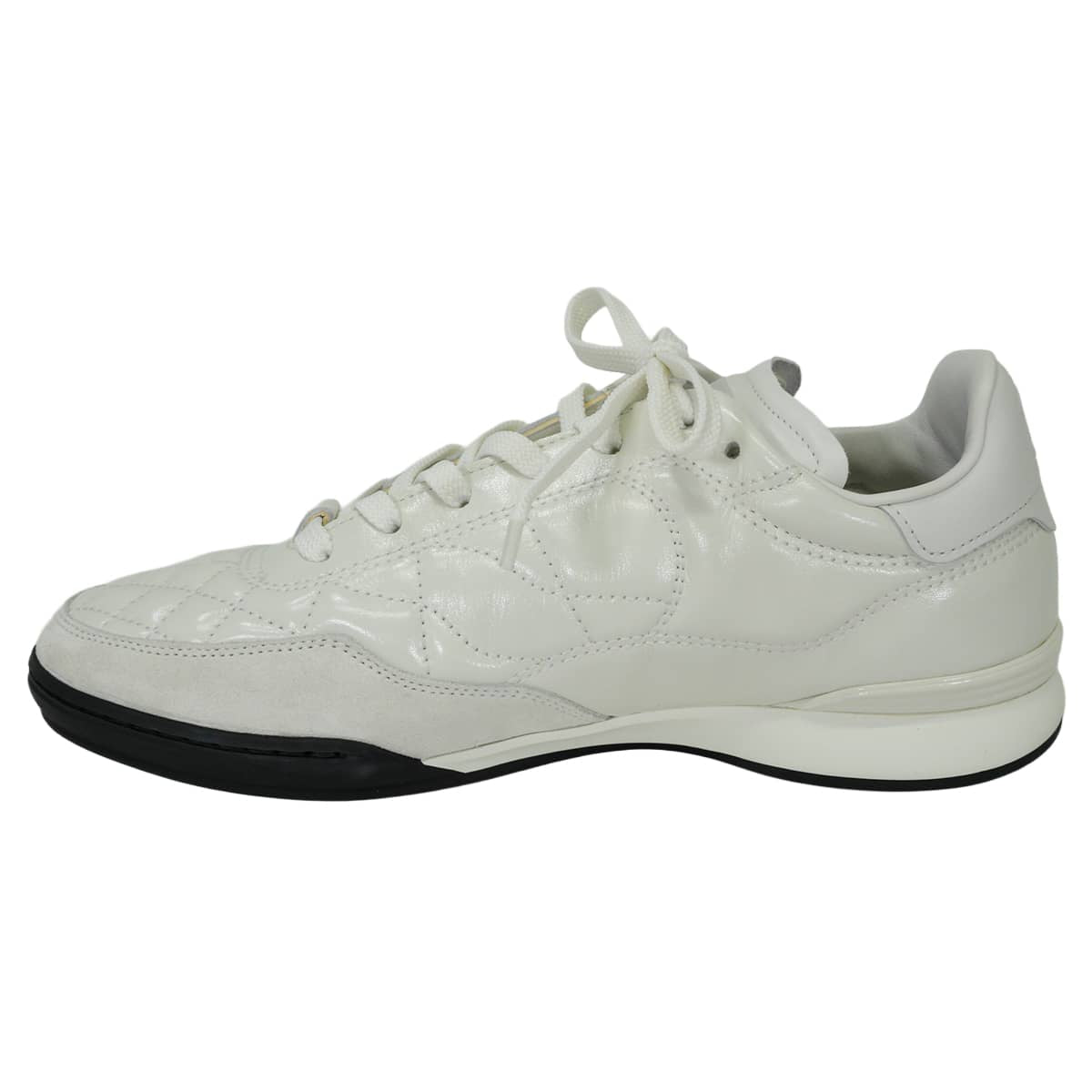 2024AW CHANEL sneakers COCO Mark Quilting Blanc (White) Shiny calfskin/Calfskin/Suede 37 G45839[EXCELLENT][Authentic]