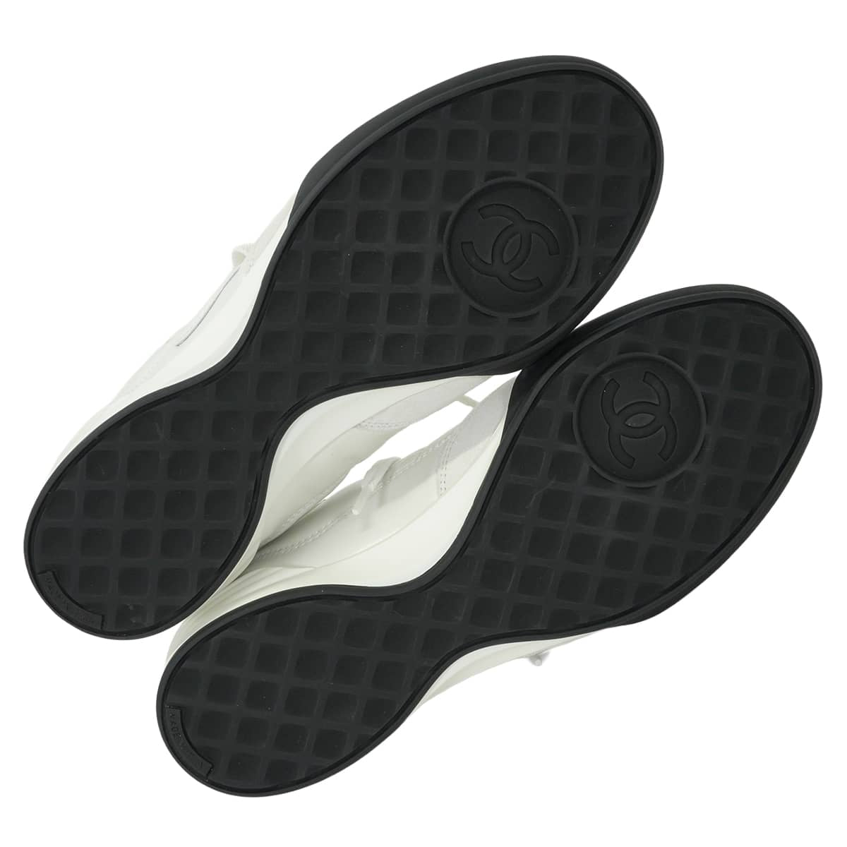 2024AW CHANEL sneakers COCO Mark Quilting Blanc (White) Shiny calfskin/Calfskin/Suede 37 G45839[EXCELLENT][Authentic]