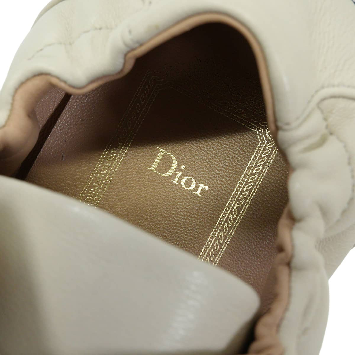 2026SS Dior sneakers Dior Cœur Logo Ecru Lambskin ＃37 Gold HW KCK529LAB_S10W[BRAND NEW][Authentic]