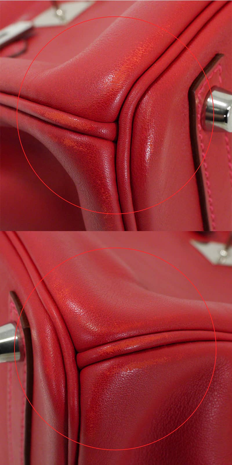 [Pre-loved] HERMES Handbag Birkin30 Vermillon Veau Swift Silver HW Stamp □L[USED A][Authentic]
