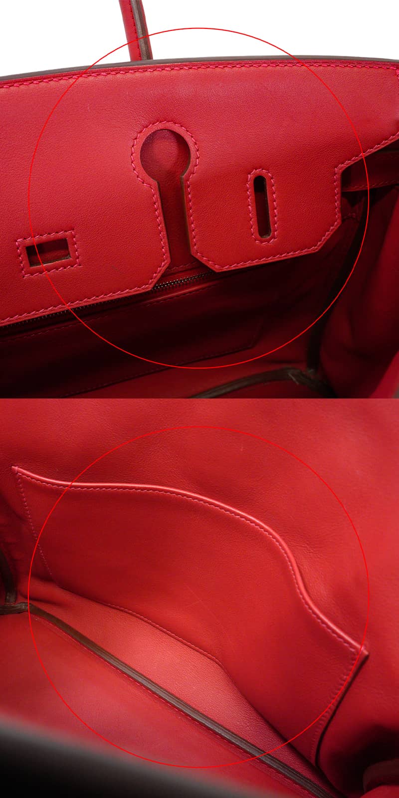[Pre-loved] HERMES Handbag Birkin30 Vermillon Veau Swift Silver HW Stamp □L[USED A][Authentic]
