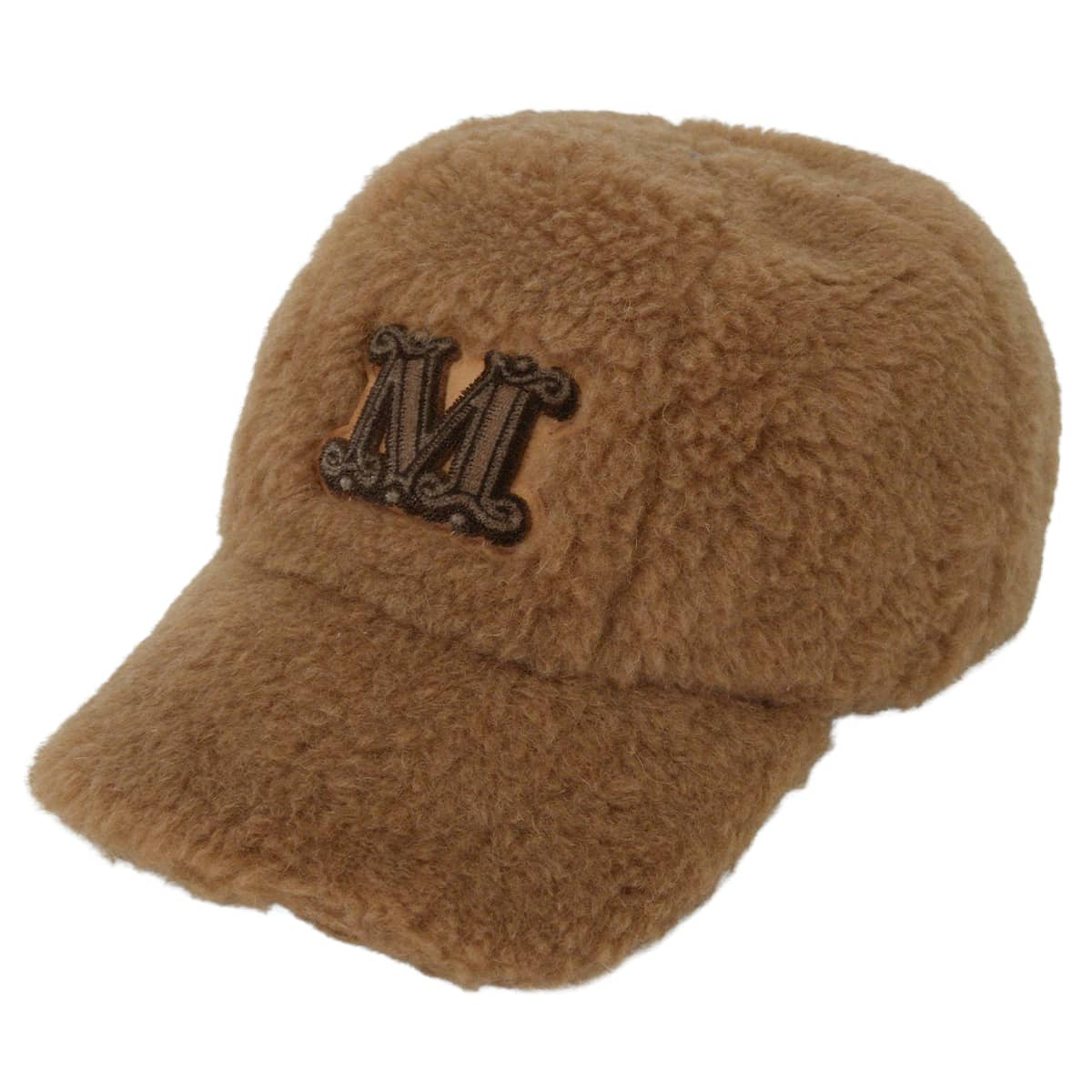 MAX MARA cap Baseball Teddy BearCamel Polyester/Silk[EXCELLENT][Authentic]